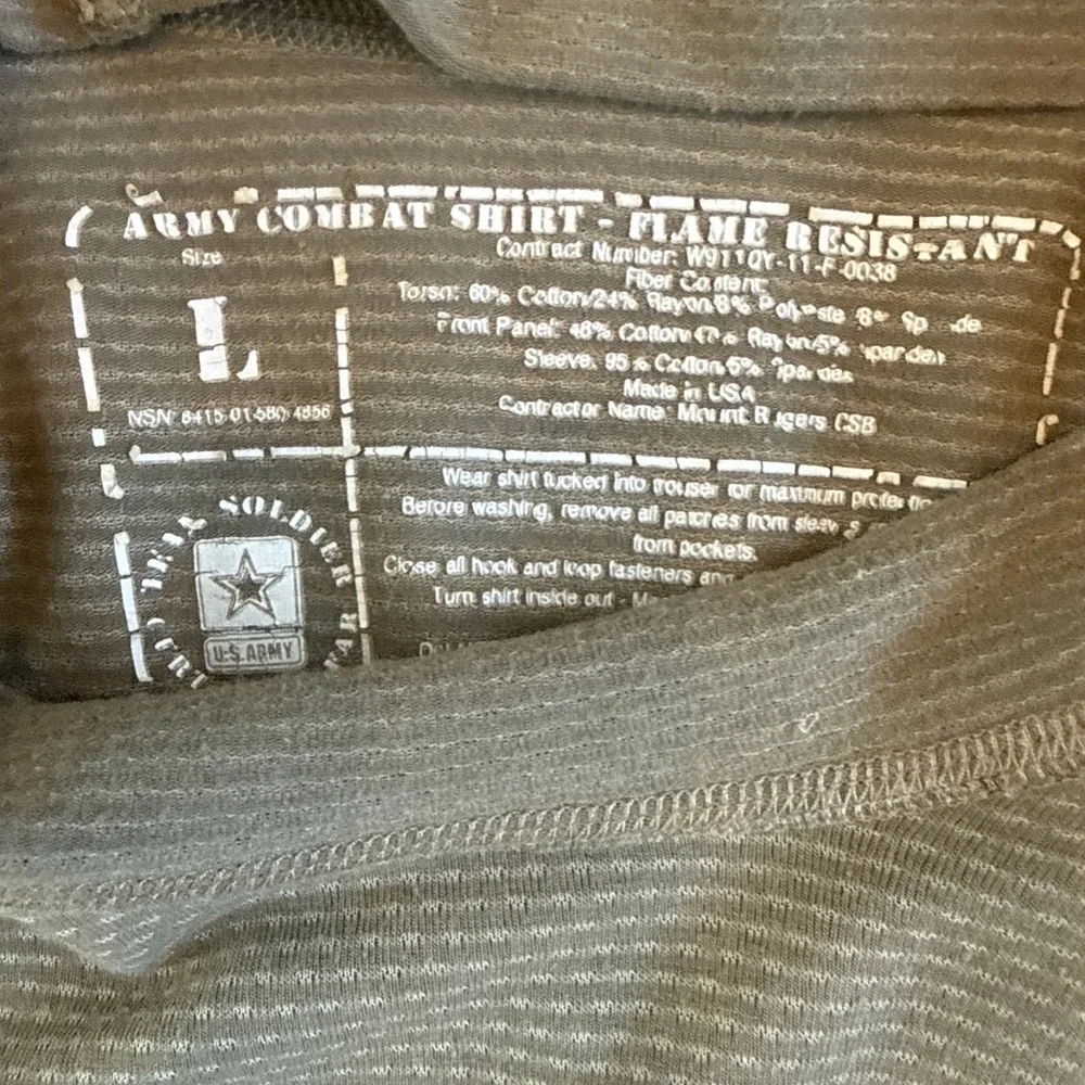 US Army Combat Shirt ACS OCP Multicam Flame Resistant FR Large Made USA